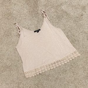 Cream Peachy lace trim tank